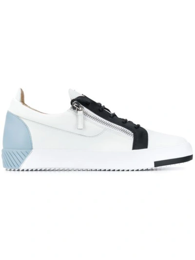 Giuseppe Zanotti Frankie Colour Block Leather Sneakers In White