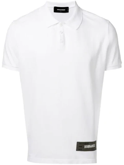 Dsquared2 Cotton Polo Shirt With Army Style Logo Tag In White