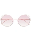 Fendi Pink Metal Sunglasses