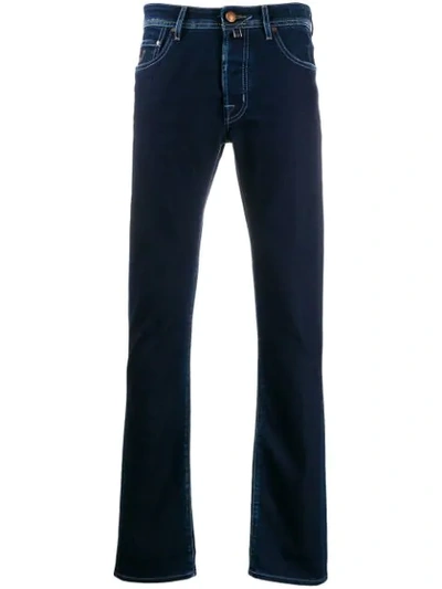 Jacob Cohen Style 688 Dark Wash Denim Jeans In Blue