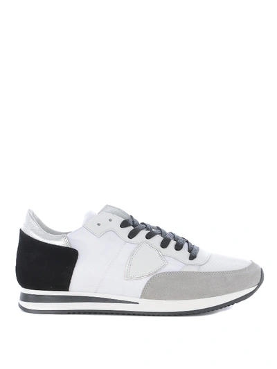 Philippe Model Tropez Low Top Grey And White Sneakers