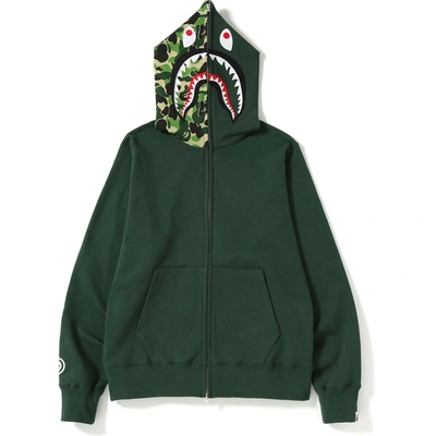 Pre-owned Bape Abc Shark Full Zip Hoodie (ss19) Green