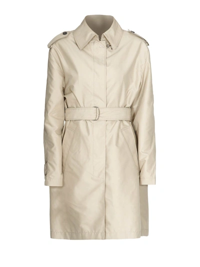 Fay Stretch Tech Fabric Trench Coat In Neutrals