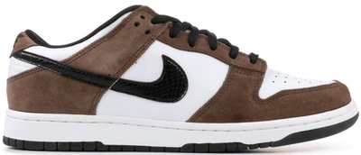 Pre-owned Nike  Sb Dunk Low White Black Trail End Brown In White/black-trail End Brown