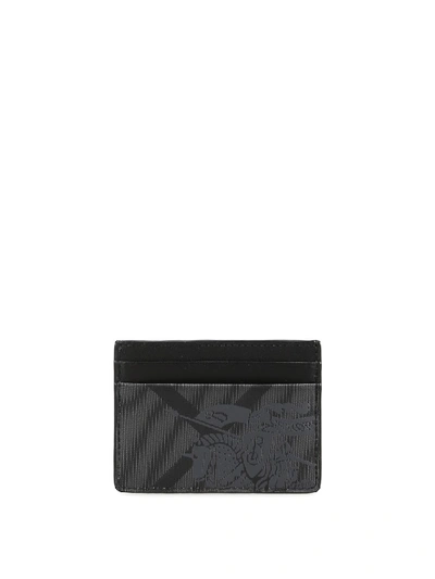 Burberry London Check Tech Fabric Cardholder In Black