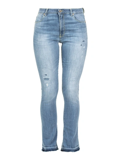Dondup Ollie Distressed Denim Bootcut Jeans In Light Wash