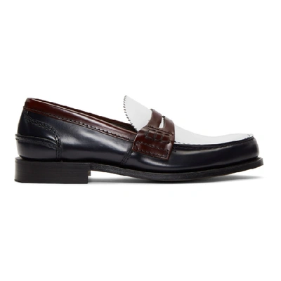 Church's Churchs Navy And White Pembrey Loafers In F0vxe Nvwhc