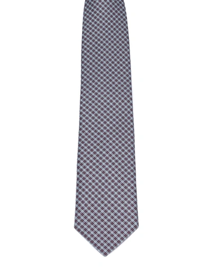 Brioni Micro Patterned Silk Tie In Multicolour
