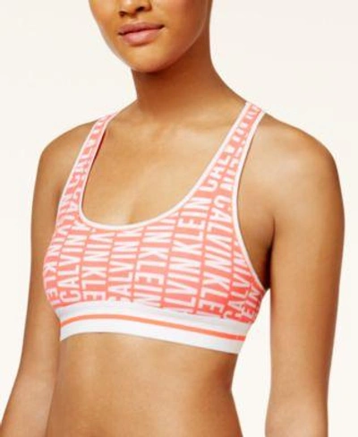 Calvin Klein Modern Cotton Bralette Qf1512 In Reversed Logo Bright Nectar