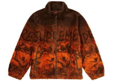 Pre-owned Supreme Wolf Fleece Jacket Brown | ModeSens