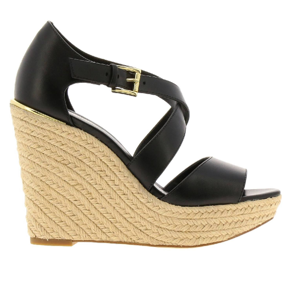 michael michael kors abbott leather wedge