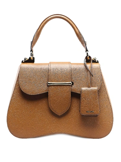Prada Sidonie Saffiano Leather Bag In Light Brown