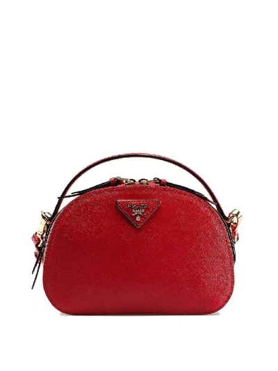 Prada Odette Red Saffiano Crossbody Bag