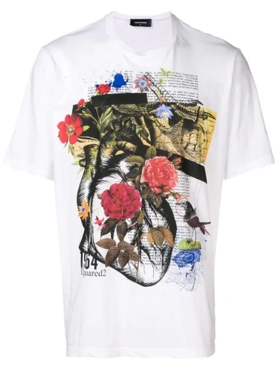 Dsquared2 Graphic Print Cotton T-shirt In White