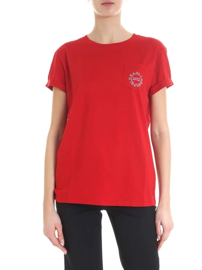 Karl Lagerfeld Chest Pocket T-shirt In Red