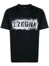 Z Zegna Shaded Logo Print Black T-shirt