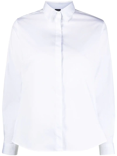 Fay Long-sleeve Button-down Shirt In White