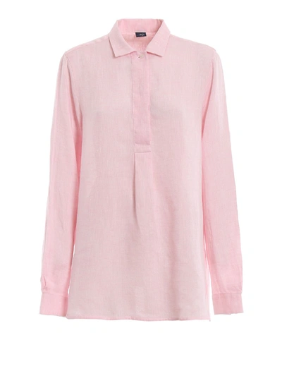 Fay Pink Linen Shirt In Neutrals