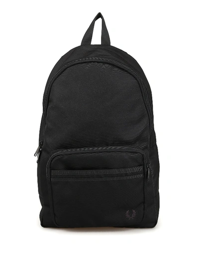 Fred Perry Black Logo Embroidery Nylon Backpack