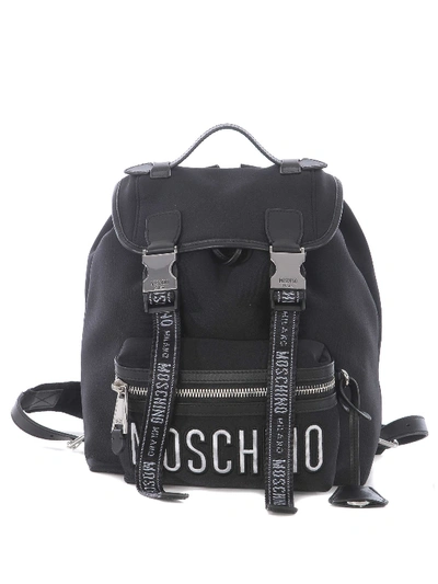 Moschino Black Neoprene Backpack