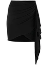 Alexandre Vauthier Ruffle Black Stretch Mini Skirt