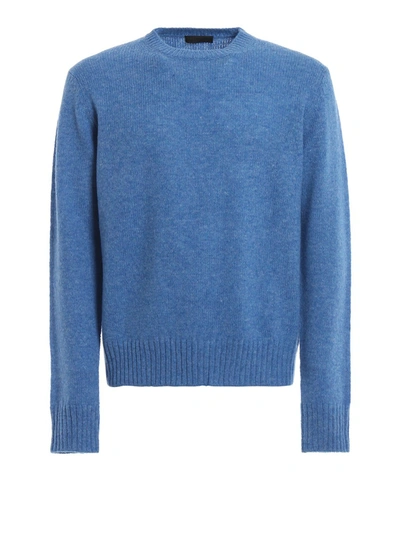 Prada Sky Blue Shetland Wool Sweater