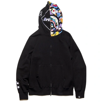 Pre-owned Bape  X F.c.r.b. Shark Full Zip Hoodie Black