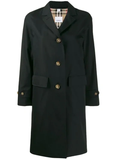 Burberry Gabardine Car Coat In Black