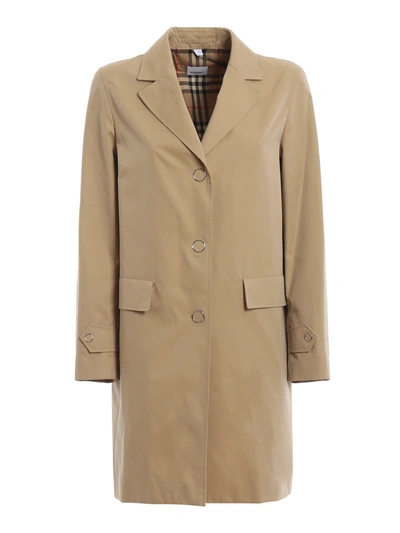 Burberry Farringdon Honey Cotton Coat In Beige