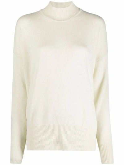 Jil Sander White Cashmere Over Turtleneck