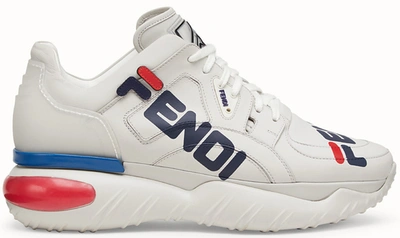 Pre-owned Fila Fendi Low-top White In White/ Navy- Red