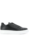 Philipp Plein Black Leather Low Top Sneakers