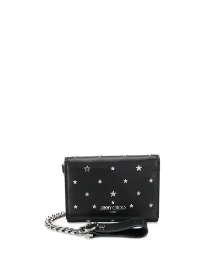 Jimmy Choo Rolf Star Studded Leather Wallet In Black