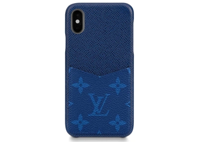 Pre-owned Louis Vuitton  Iphone Case Monogram Pacific Taiga Xs Blue