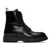 Prada Lace-up Leather Ankle Boots In Black