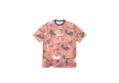 Pre-owned Palace  Blurry Flower Ringer T-shirt Orange