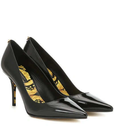 Versace Women's Barocco Sole Patent Leather Pumps In Black