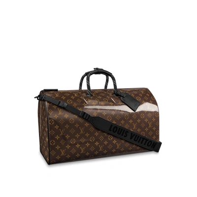 Pre-owned Louis Vuitton  Keepall Bandouliere Monogram Glaze 50 Brown