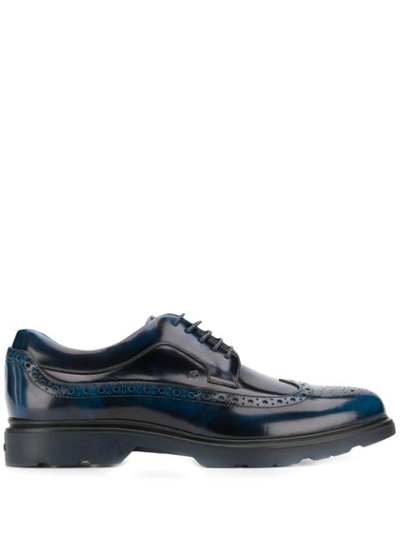 Hogan Route H393 Derby Shoes In Blue