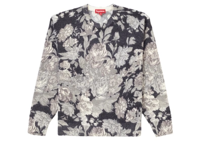 Pre-owned Supreme  Printed Floral Angora Sweater Black