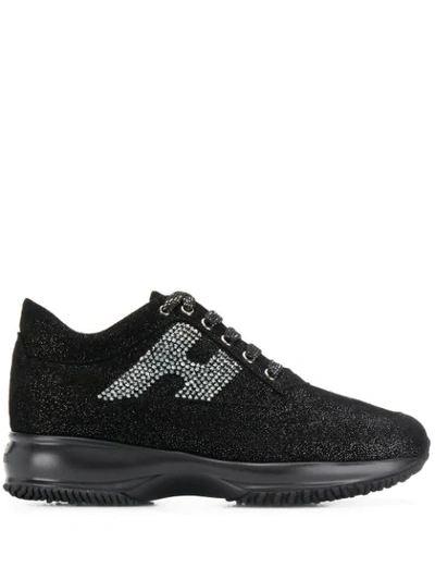 Hogan Interactive H Strass Sneakers In Black