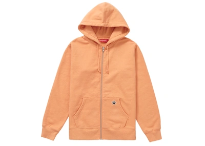 Pre-owned Supreme  Star Zip Up Sweatshirt Pale Orange
