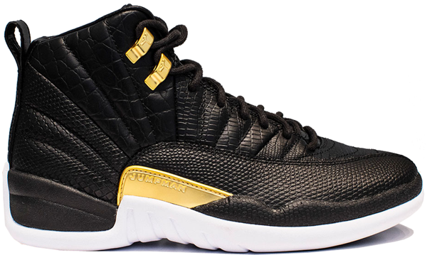 black gold and white jordans 12