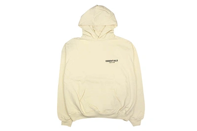 Pre-owned Fear Of God Essentials Logo Pullover Hoodie (ss19) Cream