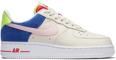 Pre-owned Nike Air Force 1 Low Corduroy (women's) In Sail/arctic Pink-racer Blue