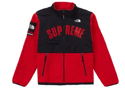 Pre-owned Supreme  The North Face Arc Logo Denali Fleece Jacket Red
