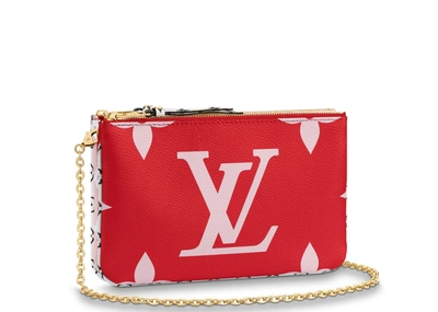 Pre-owned Louis Vuitton Pochette Double Zip Monogram Giant Red/pink