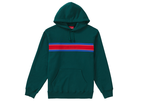 chest stripe logo hooded sweatshirt