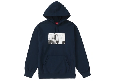 Pre-owned Supreme  Classic Ad Hooded Sweatshirt Navy