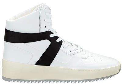 Pre-owned Fear Of God  Basketball Sneaker Leather White Black In White/black